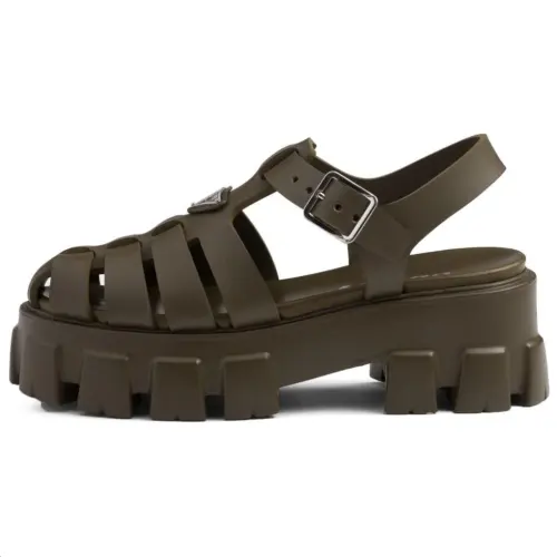 PRADA Triangle-logo Platform Sandals