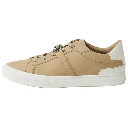 HERMES Day Suede Low top Skateboard Shoes Men's Beige
