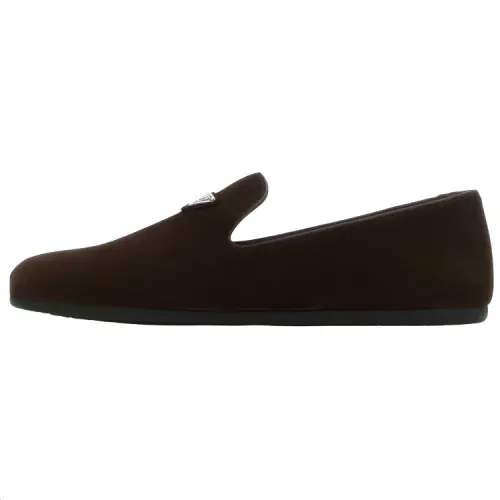 Prada Logo Plaque Slip-On Loafers