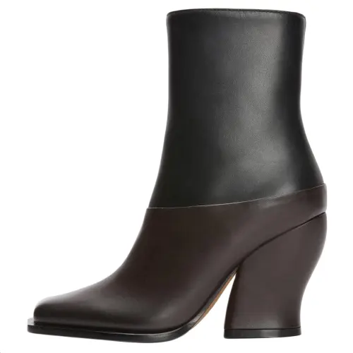 LOEWE Onda Calfskin Ankle Boots 9cm Women's Brown