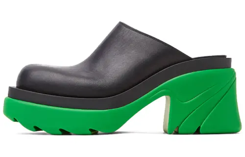 Bottega Veneta Flash Mule Black Green Women's