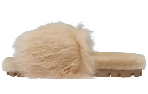 MIU MIU Slide Slippers Women's Camel Brown