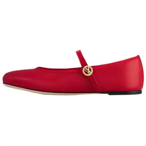 LOUIS VUITTON Romy Flat Casual Shoes Women's Red