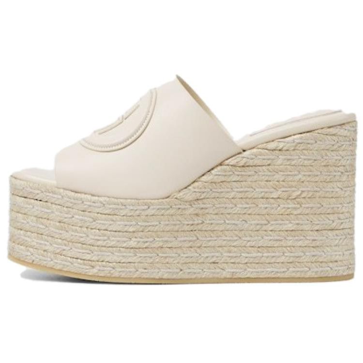 GUCCI Interlocking Slide Slippers 7.3cm Women's Beige