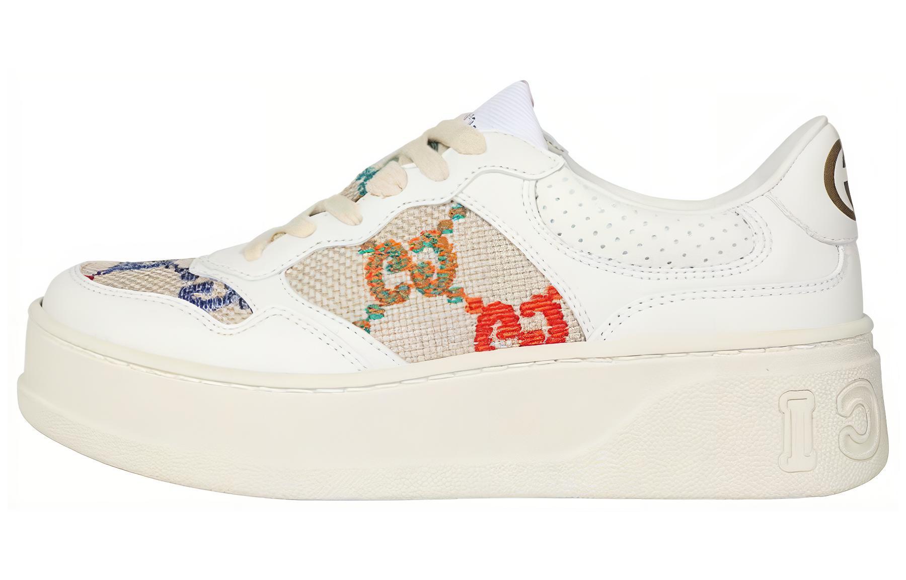Женские кеды Gucci GG Multicolor (белые)
