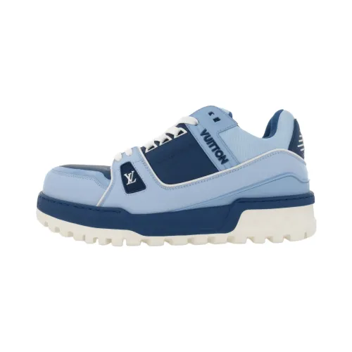 LOUIS VUITTON Trainer Maxi Cow Leather Low top Skateboard Shoes Men's Blue