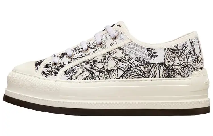 DIOR Women's Walk'N'DIOR Platform Sneaker 'Embroidered Cotton - Toile De Jouy Voyage'