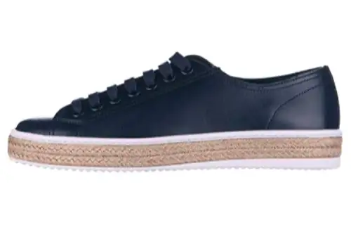 PRADA Leather Abrasion Resistant Low top Skateboard Shoes Men's Blue
