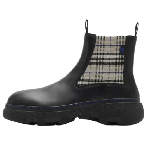 Burberry CREEPER Calfskin Short Chelsea Boots Women's Black