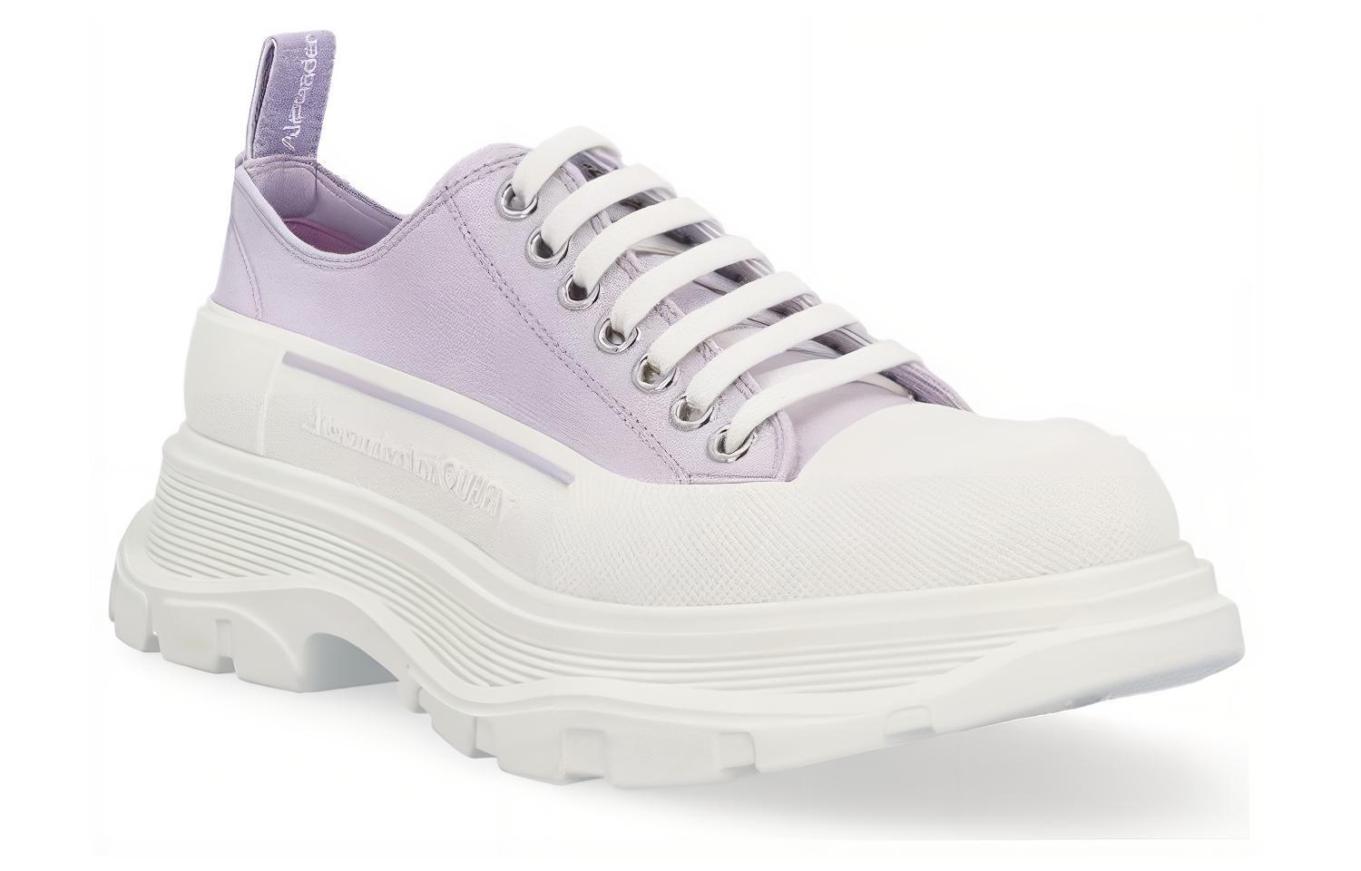 Женские кеды Alexander McQueen Tread Slick (бело-фиолетовые) — фото 3