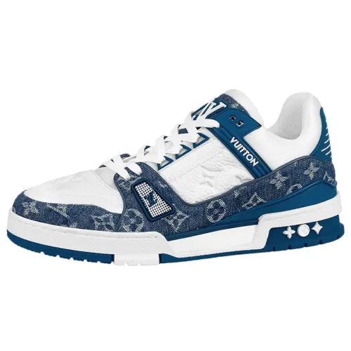 LOUIS VUITTON Trainer Low top Skateboard Shoes Unisex Blue White