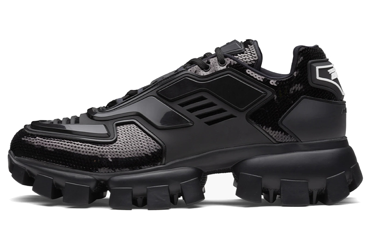 PRADA Cloudbust Thunder Leather Low top Sports Casual Shoes Men's Black
