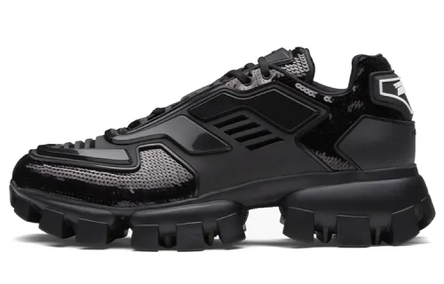 PRADA Cloudbust Thunder Leather Low top Sports Casual Shoes Men's Black