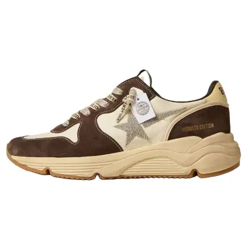 Golden Goose Running Sole Leather Low top Casual Shoes Women's Brown