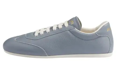 PRADA Leather Low top Skateboard Shoes Men's Light Blue