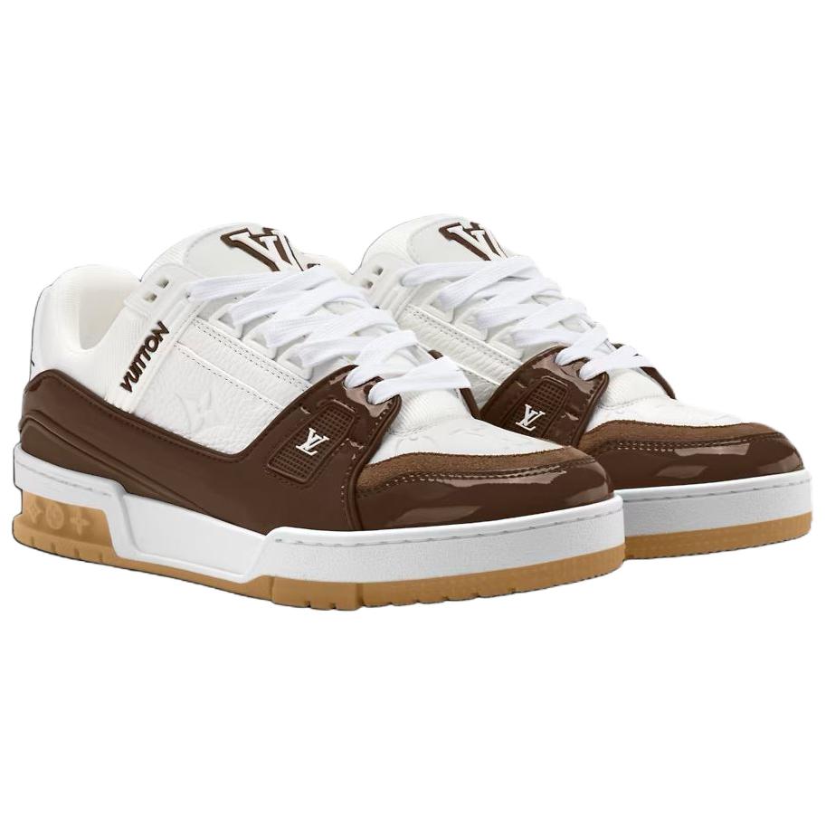 Мужские кеды Louis Vuitton Trainer (бело-коричневые) — фото 3