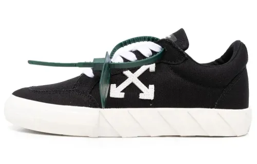 OFF WHITE Vulc Low Canvas Black White Sole Women's