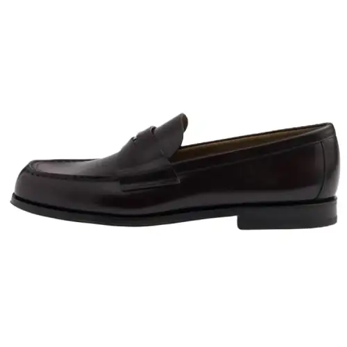 PRADA Cordovan Leather Loafers Men's Umber
