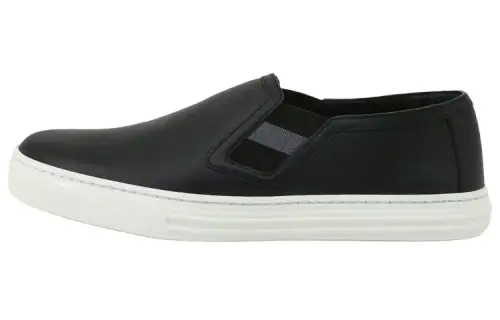 GUCCI Leather Low Black White Women's
