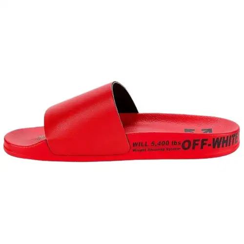 OFF WHITE Industrial Belt Slides Red Black