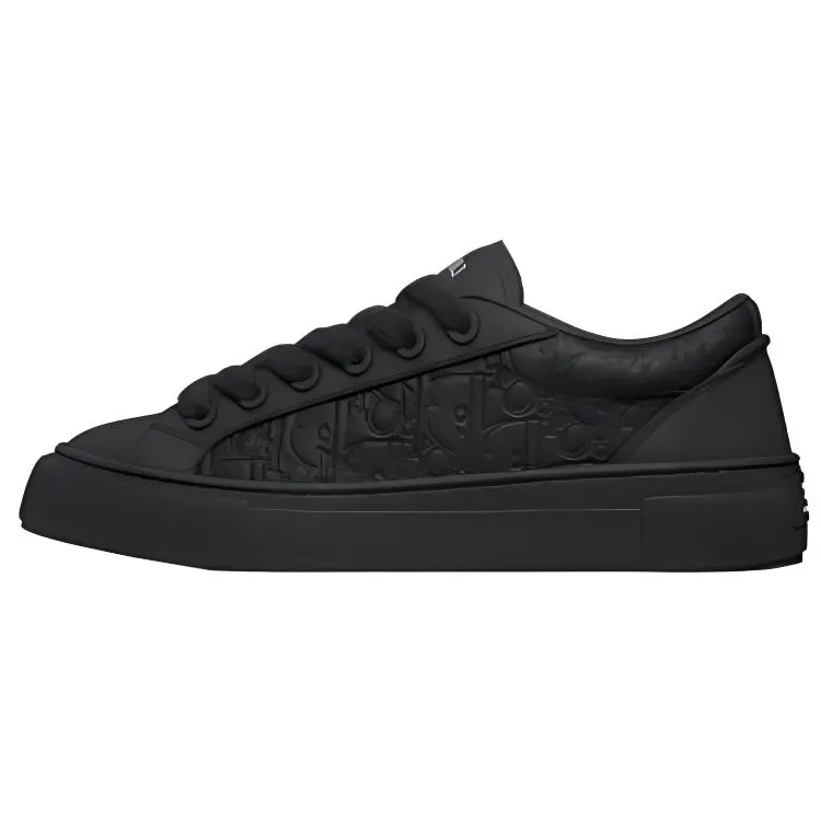 DIOR B33 Platform Shoes Cow Leather Skateboard Shoes Men's Black