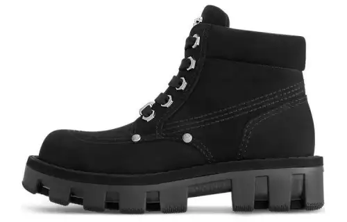 LOUIS VUITTON Cow Leather Ankle Boots Men's Black