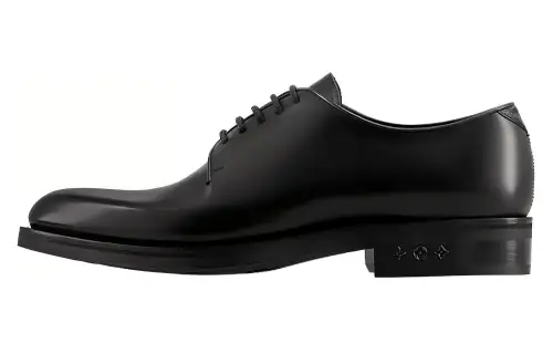LOUIS VUITTON Fle Cow Leather Business Casual Dress Shoes Men's Black