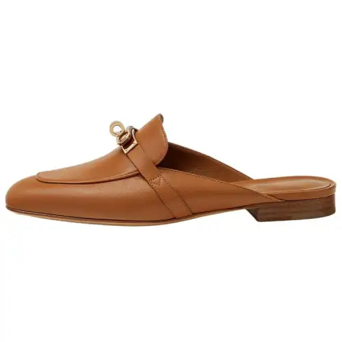HERMES Oz Leather Casual Shoes Women's Brown