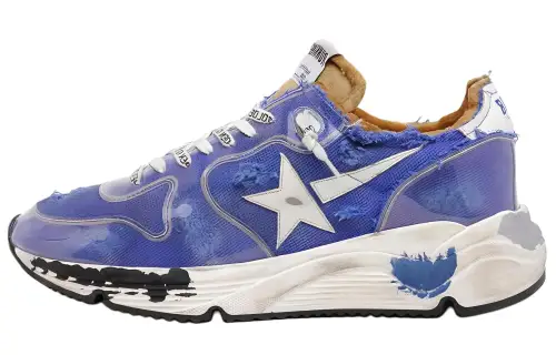 Golden Goose Running Sole Low top Canvas Athletic Shoes Men's Blue