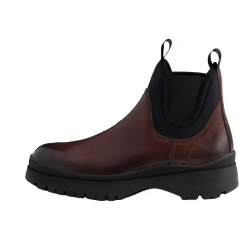 PRADA Leather Short Chelsea Boots Men's Brown
