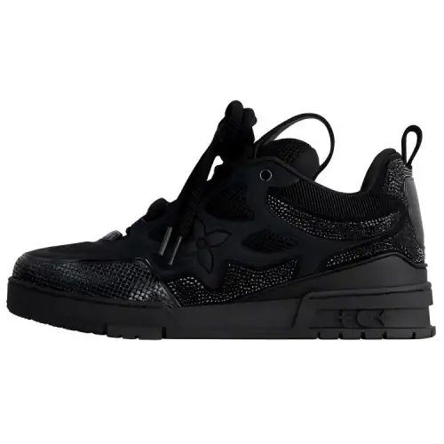 LOUIS VUITTON Skate Low top Skateboard Shoes Men's Black