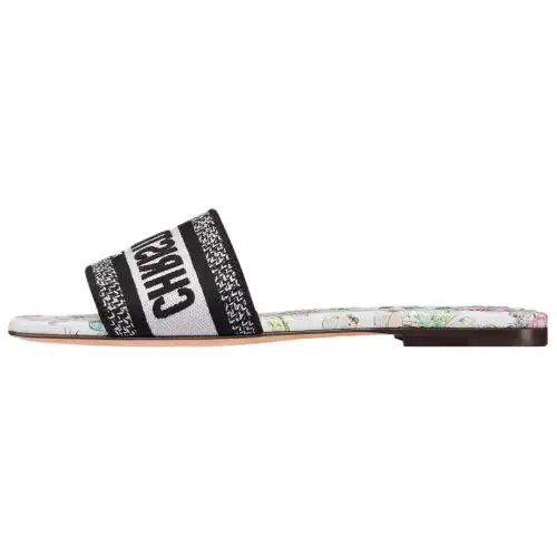 DIOR Lucky Series Slide Slippers Women's Black White