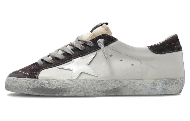 Golden Goose Super-Star Super Star Classic Cowhide Lace-up Round Toe Low-top Comfortable Fashion Sneakers Men's Gray Purple Old Version