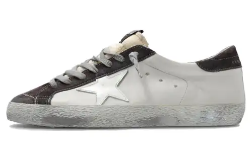 Golden Goose Super Star Super Star Classic Cow Leather Stylish Skateboarding Shoes Men's Gray Purple Distressed