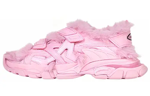 Balenciaga Track Sandal Fake Fur Pink Women's