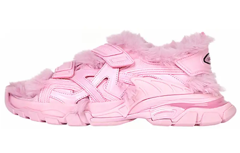 Balenciaga Track Sandal Fake Fur Pink Women's