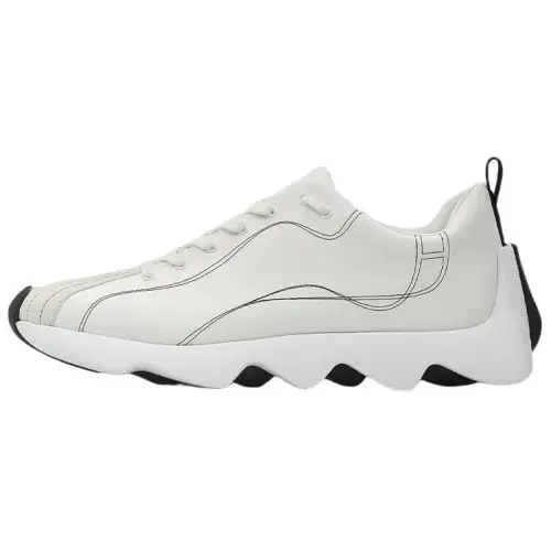 HERMES Envol Canvas Sports Abrasion Resistant Low top Casual Shoes Men's White