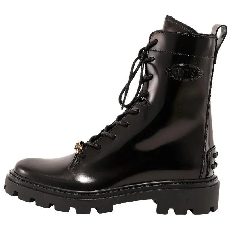 TOD'S Logo Plaque Combat Boots Women's