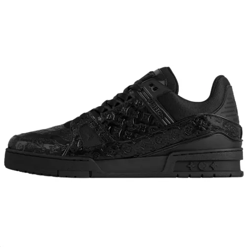 LOUIS VUITTON Trainer Low top Skateboard Shoes Men's Black