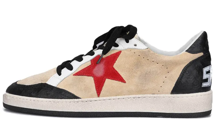 Golden Goose Ball Star Stylish Skateboarding Shoes Men's Cream Distressed