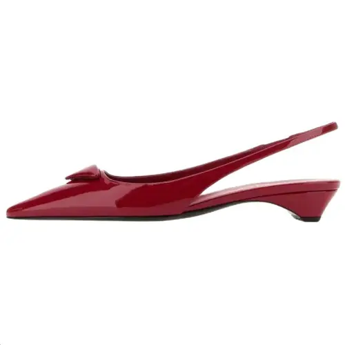 PRADA Calfskin Casual Shoes Women's Red