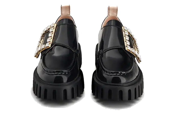 Roger Vivier Viv' Go Thick Leather Women's Casual Shoes Women's Black