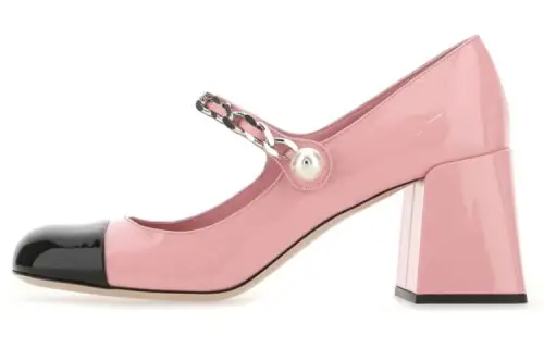 MIU MIU Chunky Heel High Heels Women's Pink