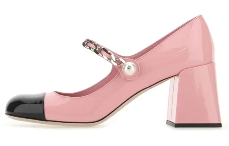 MIU MIU Chunky Heel High Heels Women's Pink