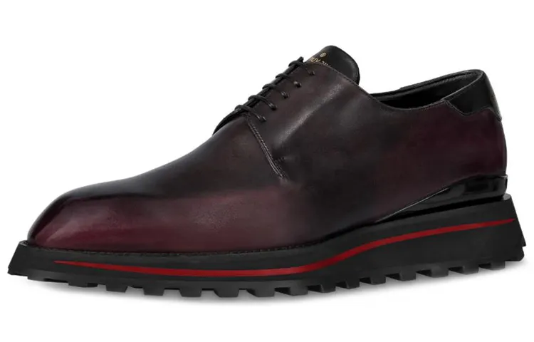 LOUIS VUITTON Goncourt Top Grain Cow Leather Casual Shoes Men's Burgundy