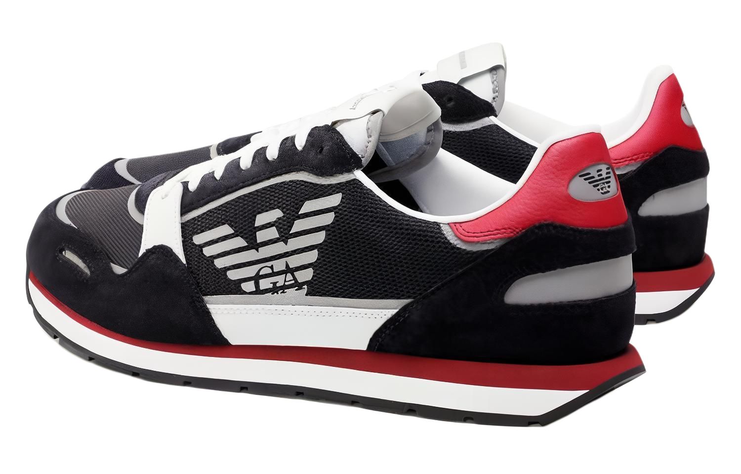 EMPORIO ARMANI Low top Casual Shoes Men's Black Red