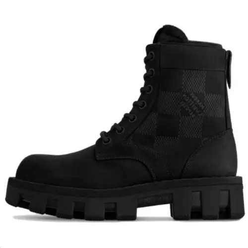 LOUIS VUITTON Ranger Short Combat Boots Men's Black