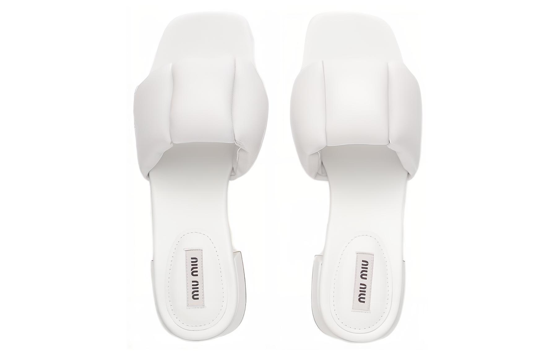 MIU MIU Slide Slippers 4.5cm Women's White