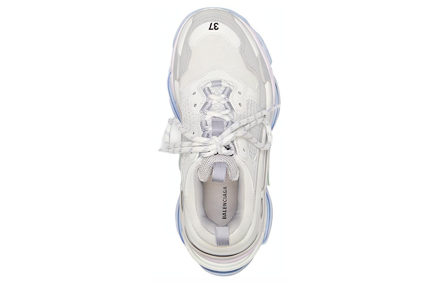 Женские кроссовки Balenciaga Triple S (бежево-фиолетовые) — фото 4