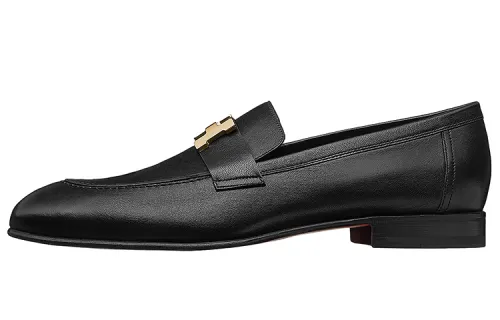 HERMES PARIS Casual Shoes Men Black/Gold